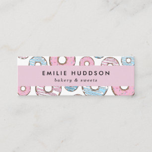 Pink Doughnuts, Blue Doughnuts, Cake Shop, Pastry Mini Business Card