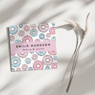 Pink Doughnuts, Blue Doughnuts, Cake Shop, Pastry Square Business Card