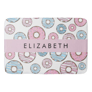 Pink Doughnuts, Blue Doughnuts, Sprinkles, Your Na Bath Mat