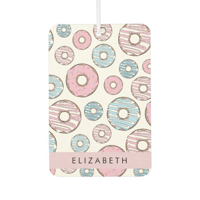 Pink Doughnuts, Blue Doughnuts, Sprinkles, Your Na Car Air Freshener (Front)