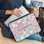 Pink Doughnuts, Blue Doughnuts, Sprinkles, Your Na Laptop Sleeve<br><div class="desc">Cute,  fun and adorable pattern with pink and blue doughnuts. Modern and trendy gift,  perfect for the doughnut lover in your life. Personalise by adding your name,  nickname,  monogram or initials.</div>