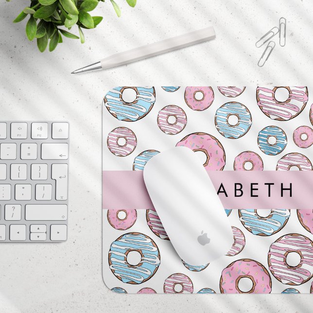 Pink Doughnuts, Blue Doughnuts, Sprinkles, Your Na Mouse Mat (Creator Uploaded)