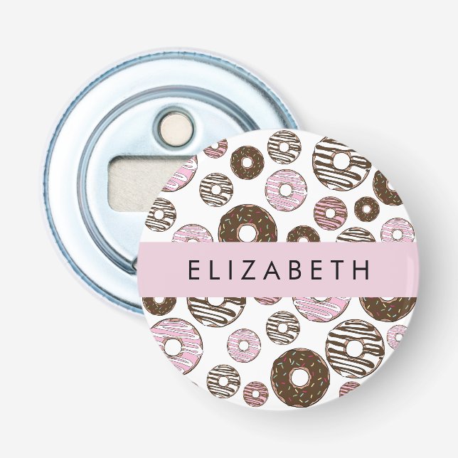 Pink Doughnuts, Brown Doughnuts, Sprinkles, Your N Bottle Opener (Front)