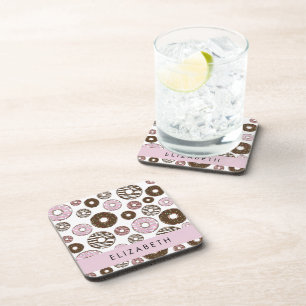 Pink Doughnuts, Brown Doughnuts, Sprinkles, Your N Coaster