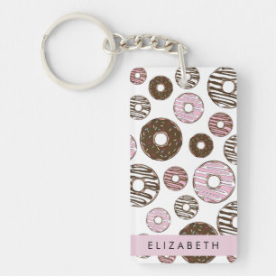 Pink Doughnuts, Brown Doughnuts, Sprinkles, Your N Key Ring