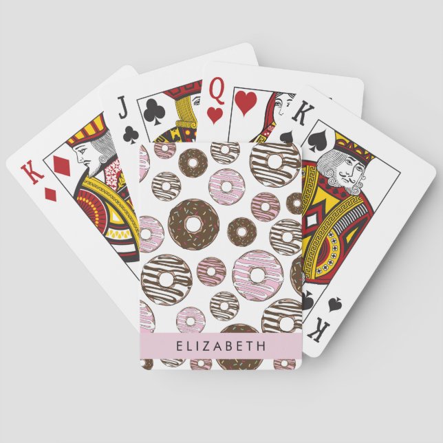 Pink Doughnuts, Brown Doughnuts, Sprinkles, Your N Playing Cards (Back)