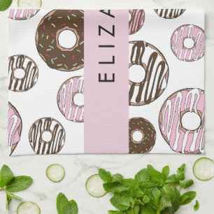 Pink Doughnuts, Brown Doughnuts, Sprinkles, Your N Tea Towel