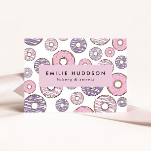 Pink Doughnuts, Purple Doughnuts, Cake Shop, Pastr Business Card