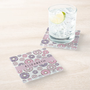 Pink Doughnuts, Purple Doughnuts, Sprinkles, Your Glass Coaster