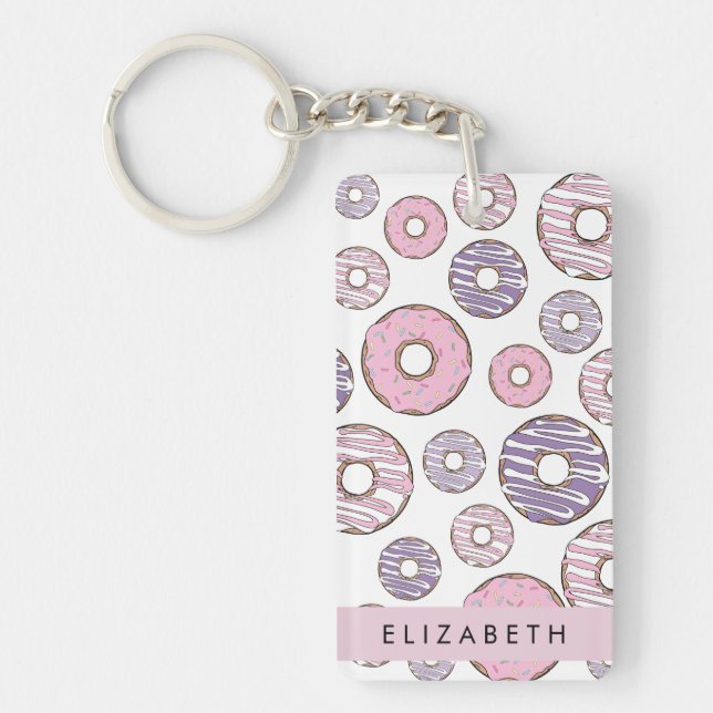 Pink Doughnuts, Purple Doughnuts, Sprinkles, Your  Key Ring (Front)