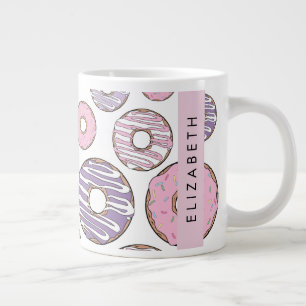 Pink Doughnuts, Purple Doughnuts, Sprinkles, Your  Large Coffee Mug