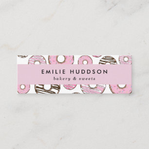 Pink Doughnuts, White Doughnuts, Cake Shop, Pastry Mini Business Card