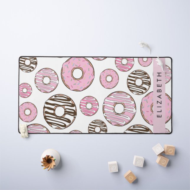 Pink Doughnuts, White Doughnuts, Sprinkles, Your N Desk Mat (Kids Table)