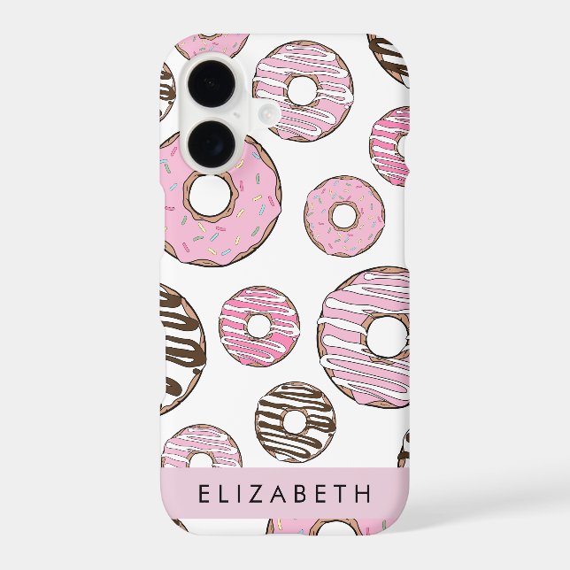 Pink Doughnuts, White Doughnuts, Sprinkles, Your N iPhone Case (Back)