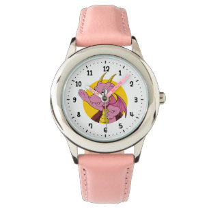 Pink dragon cartoon watch