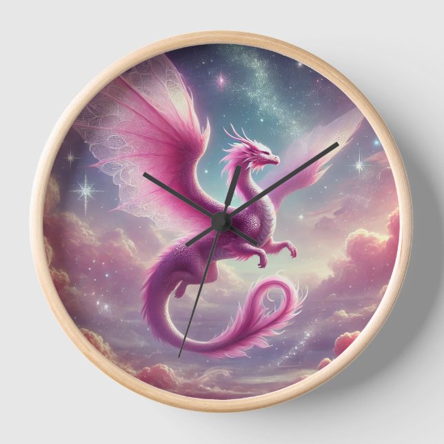 Pink Dragon Clock (Front)