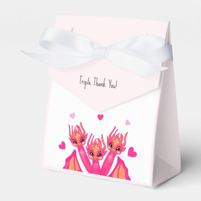 Pink dragon  favour box (Front Side)