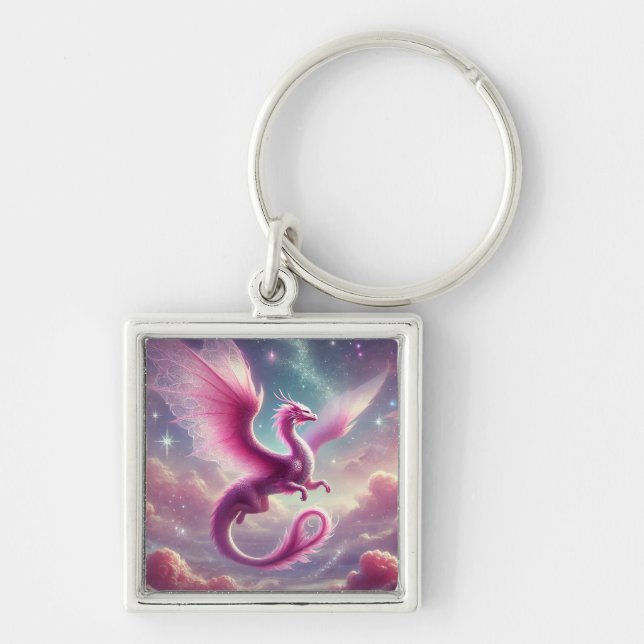 Pink Dragon Key Ring (Front)