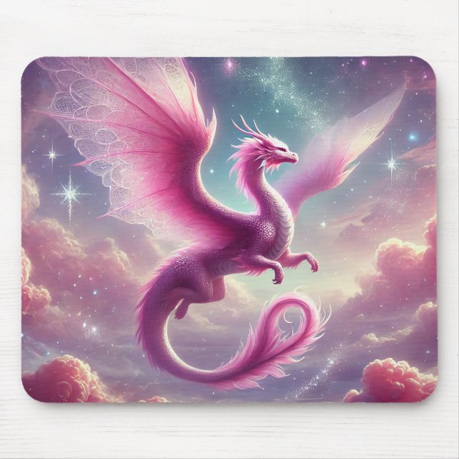 Pink Dragon Mouse Mat (Front)