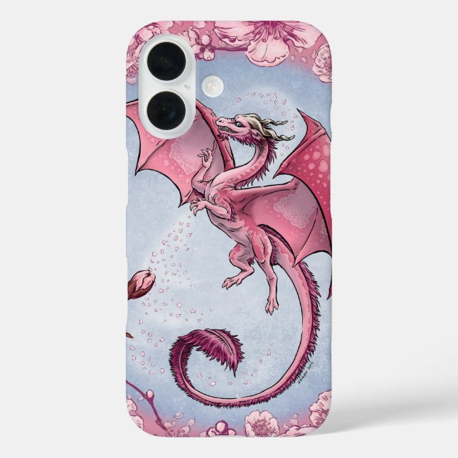 Pink Dragon of Spring Nature Fantasy Art Case-Mate iPhone Case (Back)