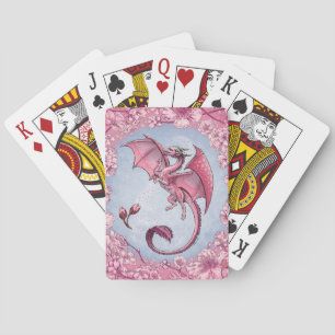 Pink Dragon of Spring Nature Fantasy Art Playing Cards