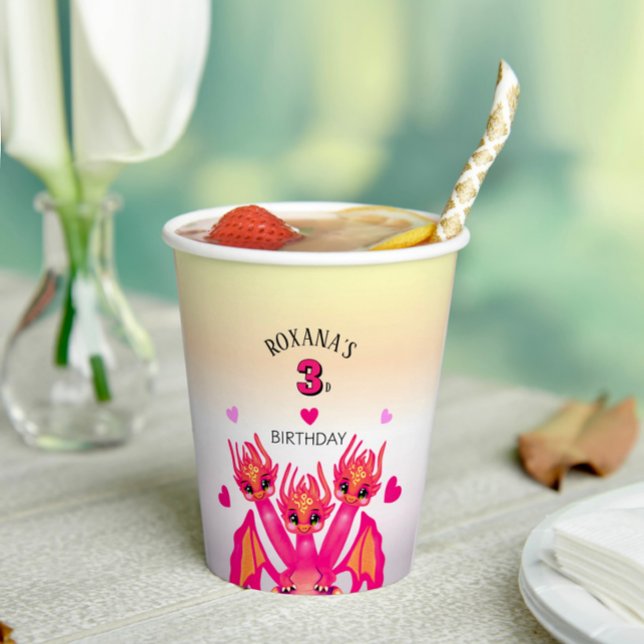 Pink dragon paper cups (Creator Uploaded)