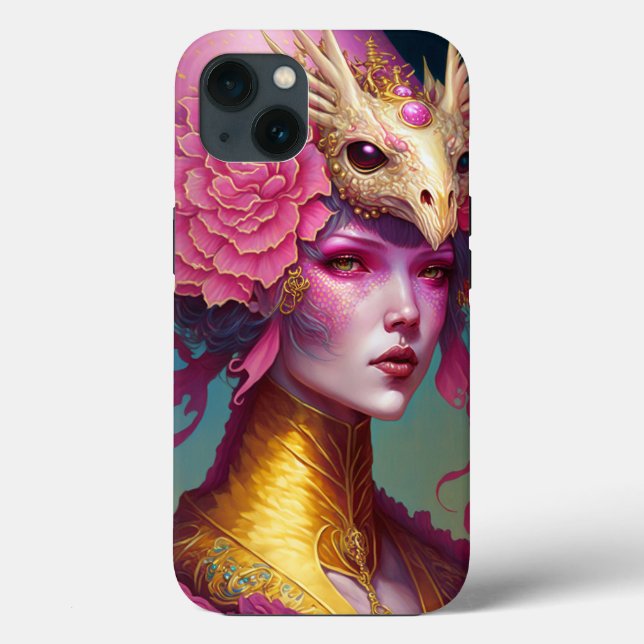 Pink Dragon Skull Woman Fantasy Art Case-Mate iPhone Case (Back)