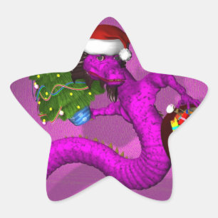 Pink Dragon Star Sticker