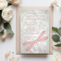 Pink Dragonfly Bridal Shower Invite