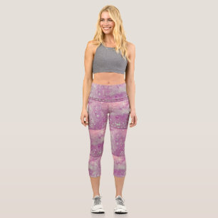 Pink Dragonfly Capri Leggings