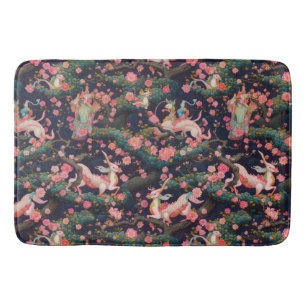 Pink Dragons and Cherry Blossoms Bath Mat
