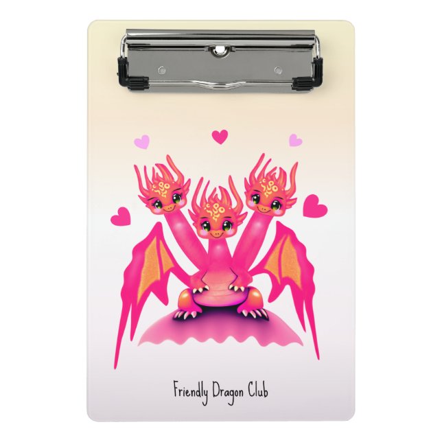 Pink dragons mini clipboard (Front)