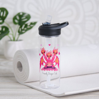 Pink dragons water bottle