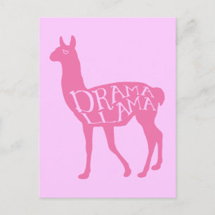 Pink Drama Llama Postcard