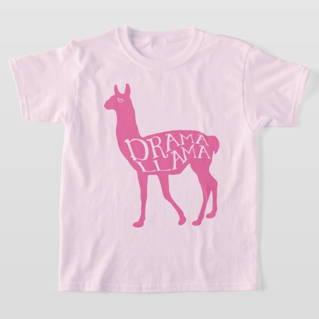 Pink Drama Llama T-Shirt (Laydown)