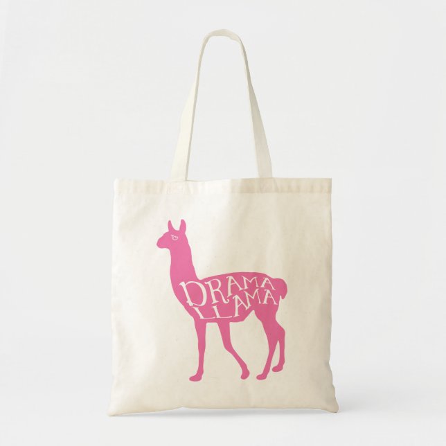 Pink Drama Llama Tote Bag (Front)