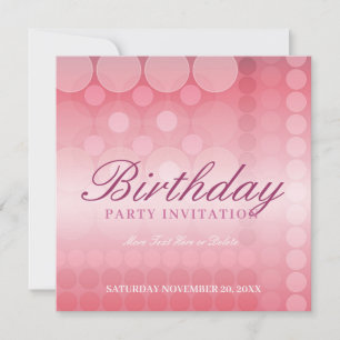 Pink Dream Bubbles Party Birthday Invitation