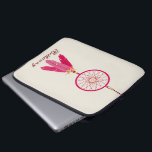 Pink Dream Catcher Electronics Bag<br><div class="desc">An electronics bag featuring an illustration of a pink dream catcher with pink feathers.  Personalise with your name.</div>
