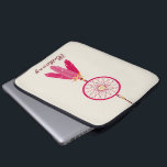 Pink Dream Catcher Electronics Bag<br><div class="desc">An electronics bag featuring an illustration of a pink dream catcher with pink feathers.  Personalise with your name.</div>