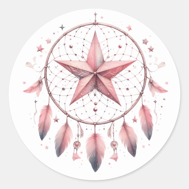 Pink Dream Catcher Stickers (Front)