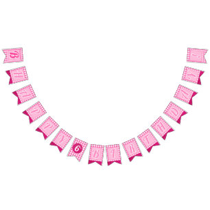 Pink Dream Editable Initial &  Age Bunting