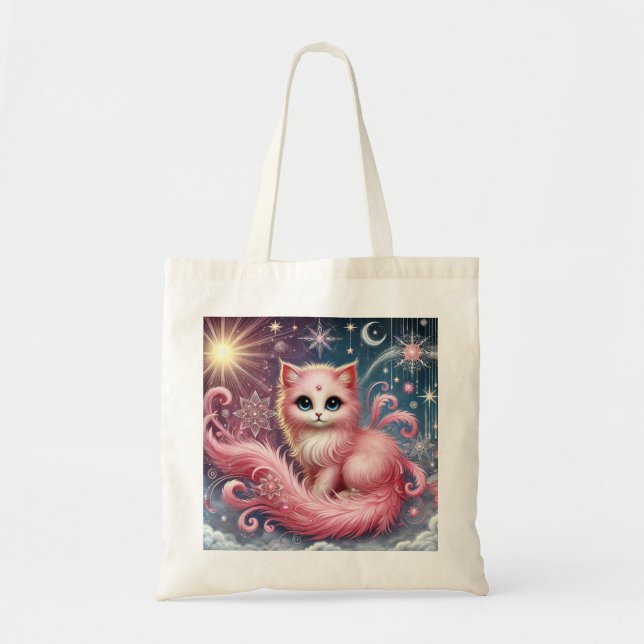 Pink Dream Enlightenment Kitten Everyday Tote Bag (Front)