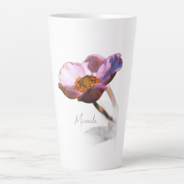 Pink Dream Flowers – Elegant Fantasy Nature  Latte Mug (Front)