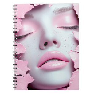 Pink Dream Girl Abstract Portrait Notebook