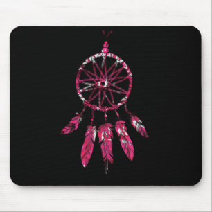 Pink Dreamcatcher Feathers Native American Indian Mouse Mat