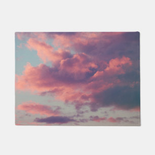 Pink Dreamy Aesthetic Sunset Clouds Doormat
