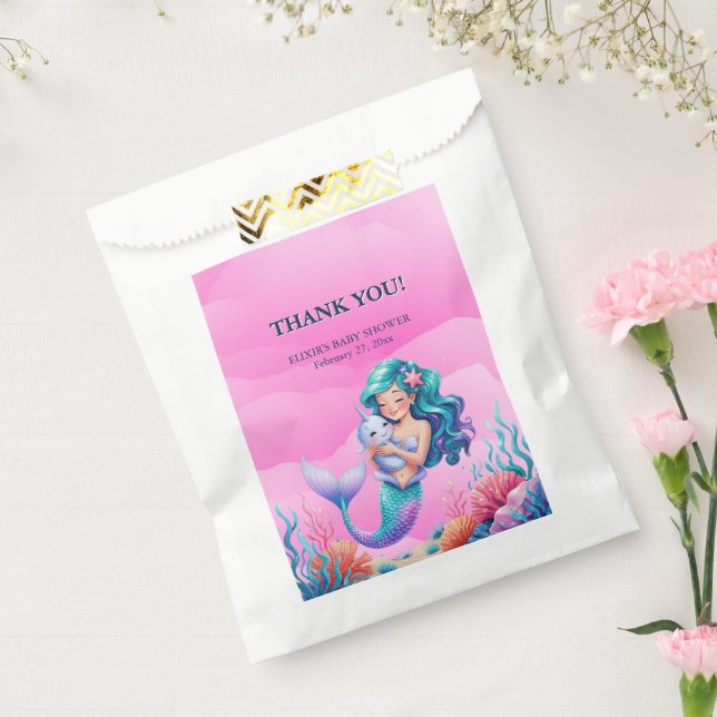 Pink Dreamy Mermaid Under the Sea Baby Shower Favour Bags (Sealed)