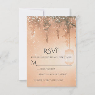 Pink Dreamy Rustic Forest RSVP