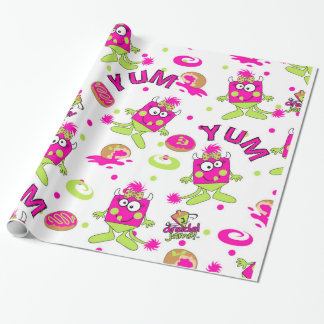 Pink Dreidel Monster Wrapping Paper