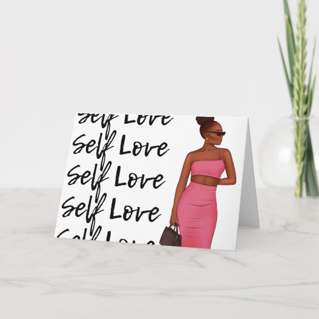 Pink Dress Diva | Self Loves Series  Note Card (Front)